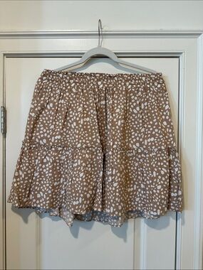 Tiered Drawstring Bambi Print Mini Skirt
